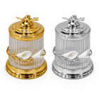 Luxury Glass Treat Jar with Lid – Gold Trim