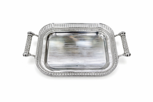 Elegant Silver Rectangular Serving Tray with Handles